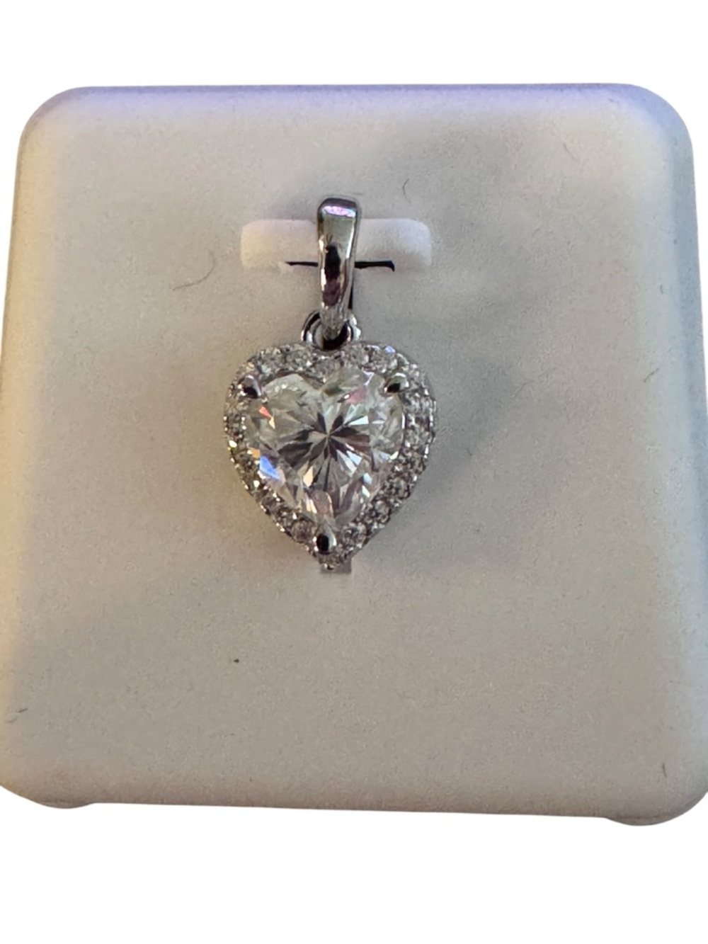 Moissanite‎ Sterling Heart Pendant 1.50 CTW